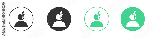 Headache icon Minimal Flat Line Vector Icon Set.