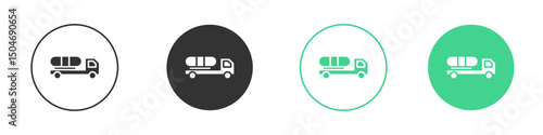 Fuel truck icon Minimal Flat Line Vector Icon Set.