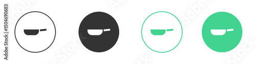 Frying pan icon Minimal Flat Line Vector Icon Set.