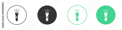 Flash icon Minimal Flat Line Vector Icon Set.