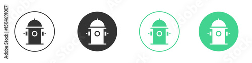 Fire hydrant icon Minimal Flat Line Vector Icon Set.