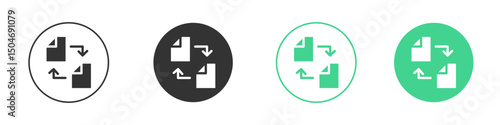 File transfer icon Minimal Flat Line Vector Icon Set.