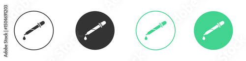 Eye dropper half icon Minimal Flat Line Vector Icon Set.