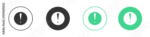 Exclamation button icon Minimal Flat Line Vector Icon Set.
