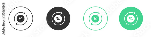 Exchange rate icon Minimal Flat Line Vector Icon Set.