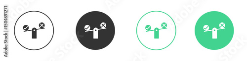 Ethics icon Minimal Flat Line Vector Icon Set.