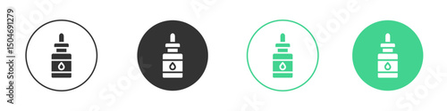 Essential oils icon Minimal Flat Line Vector Icon Set.