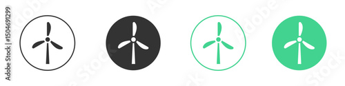 Eolic energy icon Minimal Flat Line Vector Icon Set.