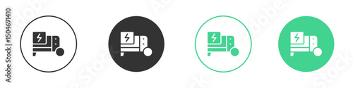 Electric generator icon Minimal Flat Line Vector Icon Set.
