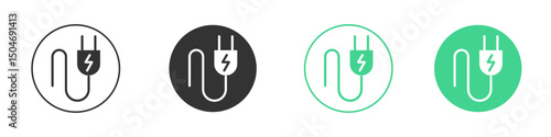 Electric plug icon Minimal Flat Line Vector Icon Set.