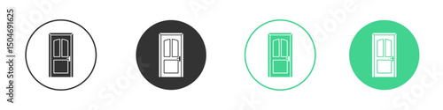 Door closed icon Minimal Flat Line Vector Icon Set.