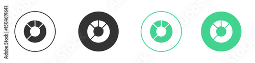Donut chart icon Minimal Flat Line Vector Icon Set.