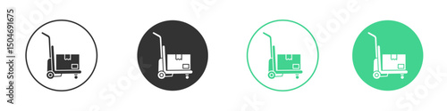 Dolly flatbed icon Minimal Flat Line Vector Icon Set.