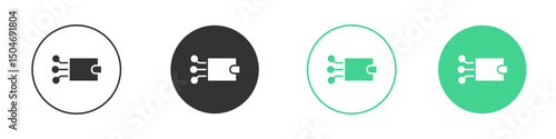 Digital wallet icon Minimal Flat Line Vector Icon Set.