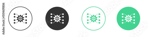 Digital transformation icon Minimal Flat Line Vector Icon Set.