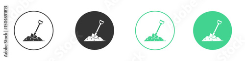 Digging icon Minimal Flat Line Vector Icon Set.
