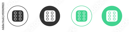Dice six icon Minimal Flat Line Vector Icon Set.