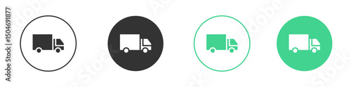 Delivery van icon Minimal Flat Line Vector Icon Set.