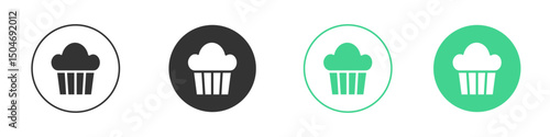 Cupcake icon Minimal Flat Line Vector Icon Set.