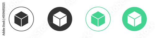 Cube icon Minimal Flat Line Vector Icon Set.