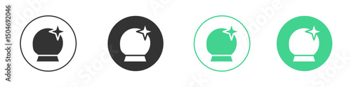 Crystal ball icon Minimal Flat Line Vector Icon Set.