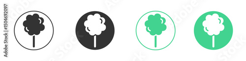 Cotton Candy icon Minimal Flat Line Vector Icon Set.
