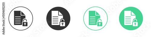 Confidential icon Minimal Flat Line Vector Icon Set.
