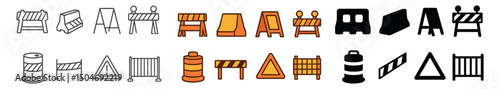Construction and safety icon collection in flat, line, and silhouette design styles