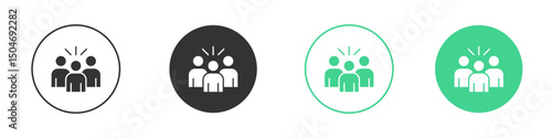 Community icon Minimal Flat Line Vector Icon Set.