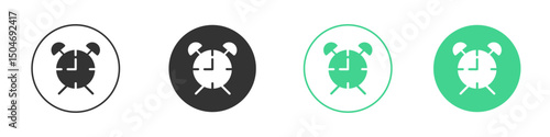 Clock icon Minimal Flat Line Vector Icon Set.