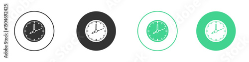 Clock face icon Minimal Flat Line Vector Icon Set.