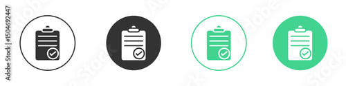 Clipboard check icon Minimal Flat Line Vector Icon Set.