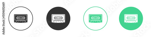 Cassette tape icon Minimal Flat Line Vector Icon Set.