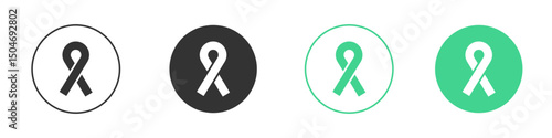 Cancer ribbon icon Minimal Flat Line Vector Icon Set.