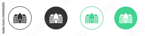 Campus icon Minimal Flat Line Vector Icon Set.