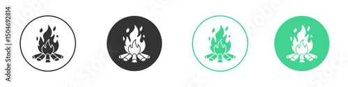 Campfire icon Minimal Flat Line Vector Icon Set.