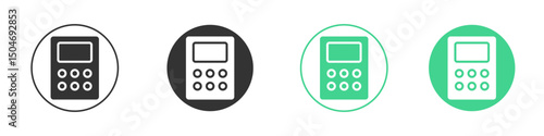 Calculator icon Minimal Flat Line Vector Icon Set.