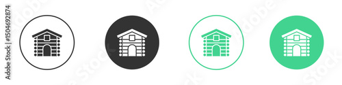 Cabin icon Minimal Flat Line Vector Icon Set.