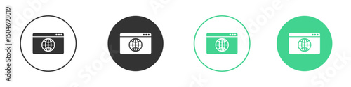 Browser icon Minimal Flat Line Vector Icon Set.