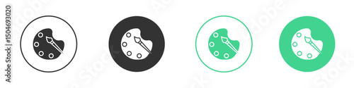 Brush and Palette icon Minimal Flat Line Vector Icon Set.