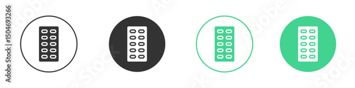 Blister drug pack icon Minimal Flat Line Vector Icon Set.