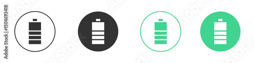 Battery icon Minimal Flat Line Vector Icon Set.