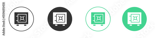 Bank vault icon Minimal Flat Line Vector Icon Set.