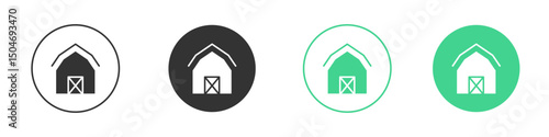 Barn icon Minimal Flat Line Vector Icon Set.