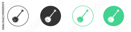 Banjo icon Minimal Flat Line Vector Icon Set.