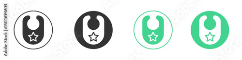 Baby bib icon Minimal Flat Line Vector Icon Set.