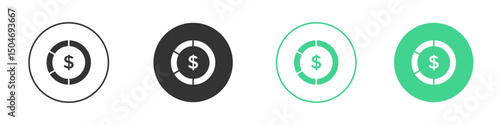 Asset allocation icon Minimal Flat Line Vector Icon Set.
