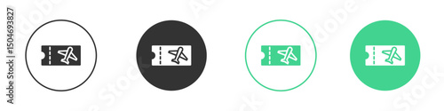 Airline ticket icon Minimal Flat Line Vector Icon Set.
