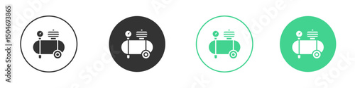 Air compressor icon Minimal Flat Line Vector Icon Set.