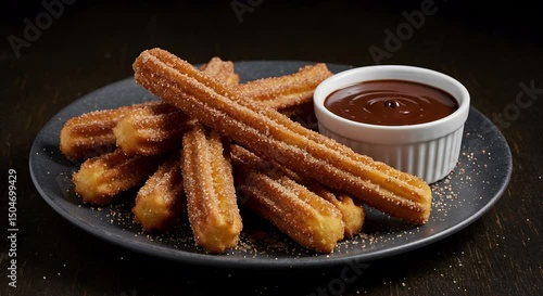 churros with chocolate sauce